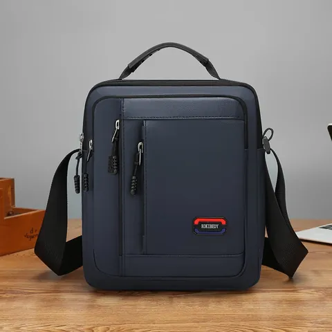 Heren Waterdichte Oxford-stof Schoudertas Casual Crossbody Messenger Bag Grote Capaciteit Effen Kleur Zakelijke Handtas