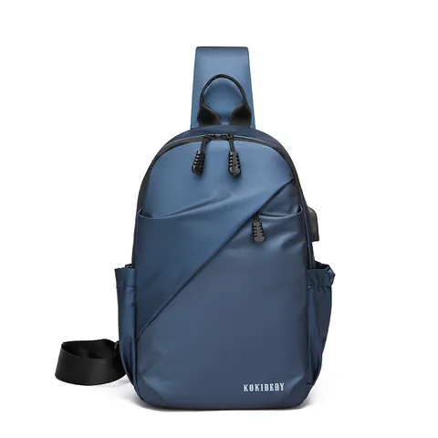 Borsa da Petto Impermeabile da Uomo alla Moda Borsa a Tracolla Multifunzionale Con Porta di Ricarica USB Zaino Sportivo Casual