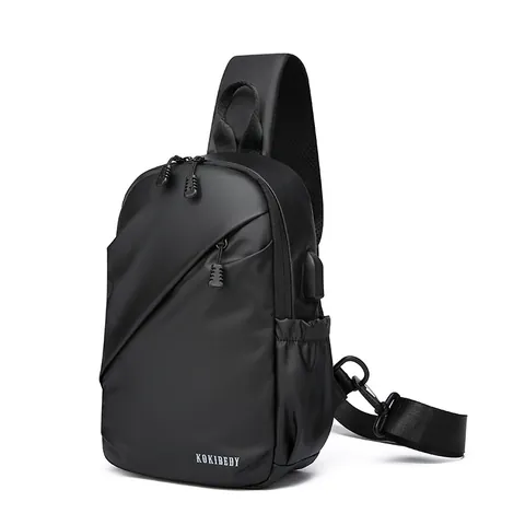 Borsa da Petto Impermeabile da Uomo alla Moda Borsa a Tracolla Multifunzionale Con Porta di Ricarica USB Zaino Sportivo Casual