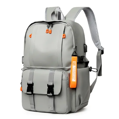 Mochila para Hombre de Tela Oxford Gran Capacidad Con Puerto de Carga USB Impermeabile Techwear Bolsa de Viaje Escolar para Laptop 15.6 Pulgadas