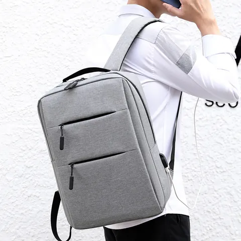 Heren Business Rugzak Grote Capaciteit Oxford Doek Laptop Tas Dagrugzak Ademend Ergonomisch Met USB Oplaadpoort