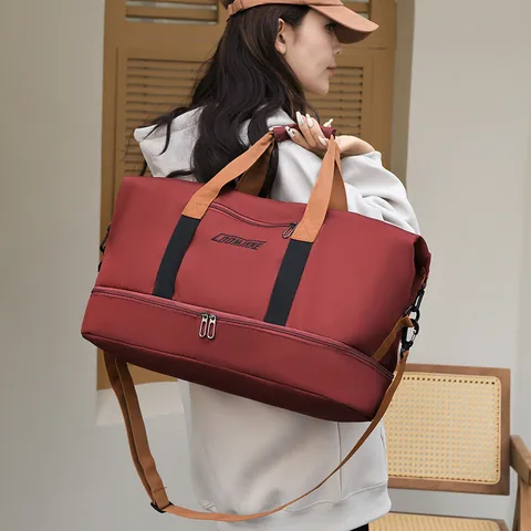 Bolso de Viaje de Gran Capacidad Con Compartimento Independiente Para Zapatos Tela Oxford Impermeable Bolso Deportivo Para Hombres Mujeres