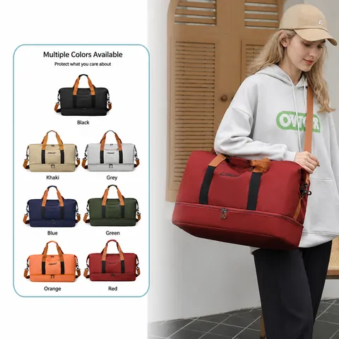 Bolso de Viaje de Gran Capacidad Con Compartimento Independiente Para Zapatos Tela Oxford Impermeable Bolso Deportivo Para Hombres Mujeres