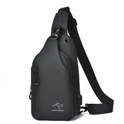Herren Wasserdicht Umhängetasche Mit USB-Ladeanschluss Mehrlagig Brusttasche Kratzfest Business Reise Crossbody Tasche