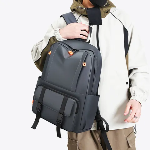 Large Capacity Oxford Cloth Laptop Backpack Men Functional Waterproof Backpack With Contrast Zipper Pulls School Bag Casual Travel