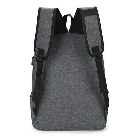 Zakelijk Casual USB Opladen Rugzak Grote Capaciteit Waterdicht Nylon Laptop Schooltas Voor Reizen Studenten Minimalistisch Effen Kleur Meerlagige Daypack