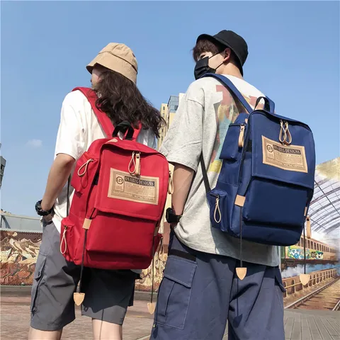 Zaino in Tela Oxford di Grande Capacità Vintage Street Style Borsa da Scuola Per Uomo Donna Multi Tasche Zaino da Viaggio Casual