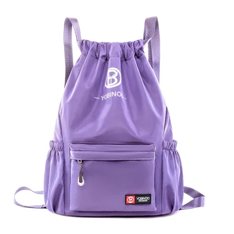 Large Capacity Drawstring Backpack Water Resistant Lightweight Nylon Gym Sackpack Sports Travel School Shoulder Bag For Men Women