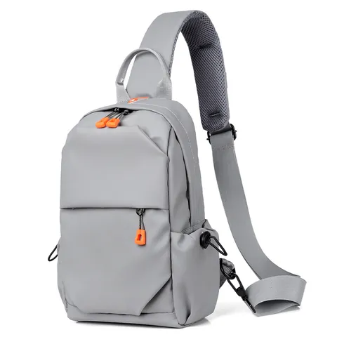 Men Oxford Cloth Chest Bag Waterproof Crossbody Bag With USB Charging Port Earphone Hole Multi-Pocket Sporty Shoulder Pack