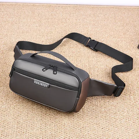 Men Fashion Waterproof Oxford Cloth Chest Bag Casual Crossbody Shoulder Bag With Top Handle Adjustable Strap Multi Pocket Sport Waist Bag For Daily Travel
