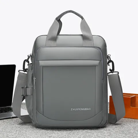 Ventiquattrore Impermeabile in Tessuto Oxford da Uomo Grande Capacità Borsa a Tracolla Business Porta Laptop Con Fascia Bagaglio