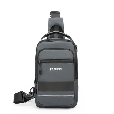 Borsa da Petto da Uomo Impermeabile in Tessuto Oxford Stampa di Lettere Grande Capacità Multistrato Casual Sport Borsa a Tracolla