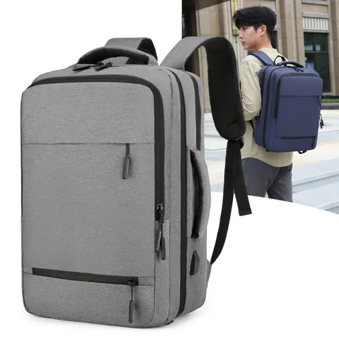 Zaino da Uomo Business Grande Capacità Borsa per Laptop Impermeabile Tessuto Oxford Minimalista Porta USB Zaino da Viaggio