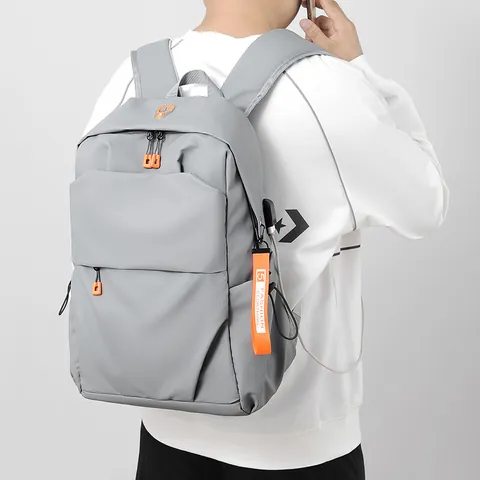 Sac à Dos en Tissu Oxford Grande Capacité Avec Port de Charge USB Sacoche d'Ordinateur Imperméable pour Étudiants Voyage