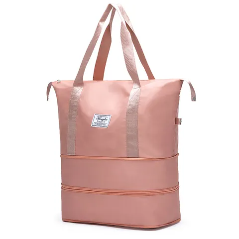 Large Capacity Oxford Cloth Travel Bag Waterproof Dry Wet Separation Expandable Luggage Bag Sports Gym Tote For Women Men