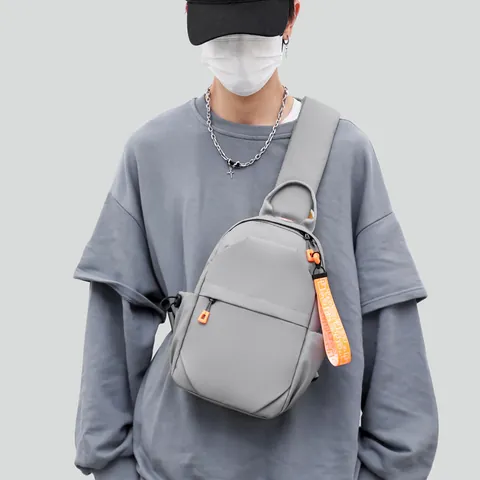 Herren Oxford Brusttasche Sportlich Sling Umhängetasche Mit USB-Ladeanschluss Kopfhörerloch Große Kapazität Freizeit Rucksack