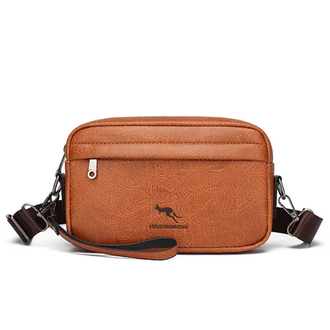 Herren Business-Casual PU Leder Umhängetasche Wasserdicht Litschikorn Schultertasche Für Tägliche Arbeit Reise Herren Clutch