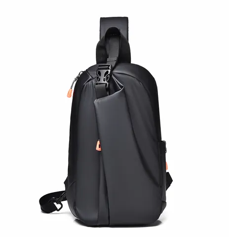 Men Chest Bag Crossbody Bag Waterproof Nylon Streetwear Style Lightweight Outdoor Travel Shoulder Bag Multi Pocket