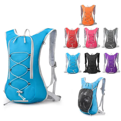 Outdoor Waterproof Cycling Hydration Backpack Lightweight Hiking Mountaineering Running Sports Backpack With Reflective Strips Breathable Polyester Material