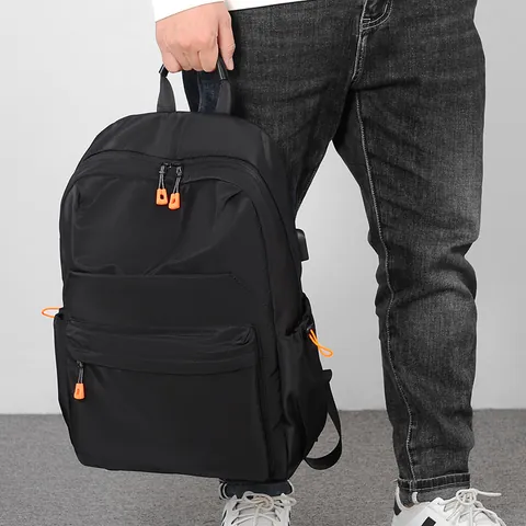 Mochila para Ordenador Portátil de Gran Capacidad para Hombre Bolsa de Viaje de Negocios Impermeable Mochila Casual Con Puerto de Carga USB y Correa de Trolley