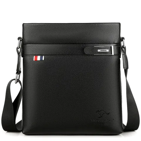 Borsa a Tracolla Uomo Business Casual in Pelle PU Grana di Litchi Impermeabile Grande Capacità Borsa Con Tracolla