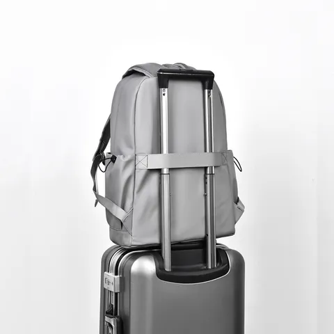 Mochila de Moda de Color de Contraste Gran Capacidad para Estudiantes Impermeable PU Bolsa de Computadora Viaje Hombre Mujer