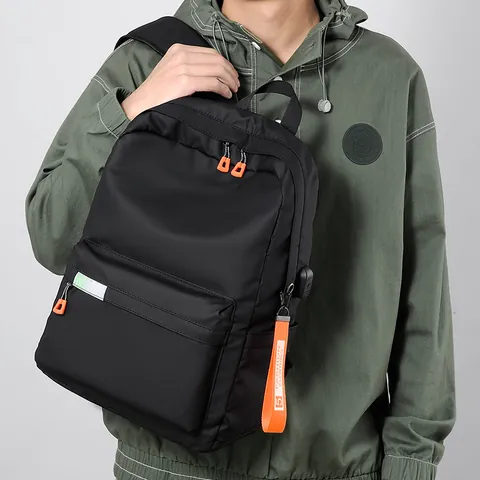 Large Capacity Casual Backpack For Men Women Students Solid Color Travel Outdoor School Bag With USB Charging Port Backpack