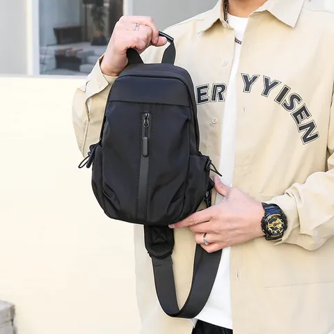Leichte Herren Brusttasche Wasserdichte Oxford Gewebe Umhängetasche Große Kapazität Schultertasche Mit USB Port Für Reisen