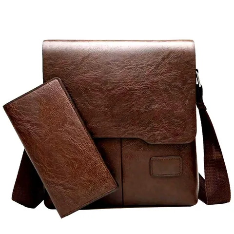 Men Retro PU Leather Crossbody Bag Business Casual Messenger Bag Vertical Shoulder Bag Solid Color Flip Cover Daily Work Bag
