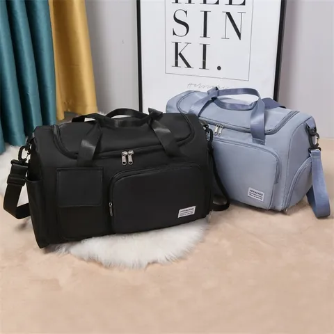 Borsa da Viaggio in Tessuto Oxford di Grande Capacità Impermeabile Borsa Fitness Con Scomparto Scarpe Indipendente Per Uomo Donna Sportiva Casual
