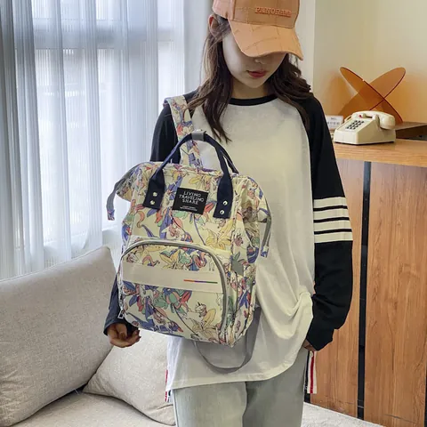 Bolso Cambiador Impermeable de Tela Oxford Mochila para Pañales de Gran Capacidad Bolso de Viaje Multifuncional con Bolsillos Aislantes