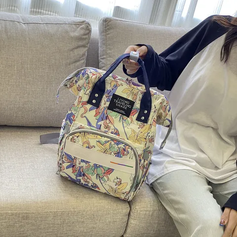 Bolso Cambiador Impermeable de Tela Oxford Mochila para Pañales de Gran Capacidad Bolso de Viaje Multifuncional con Bolsillos Aislantes