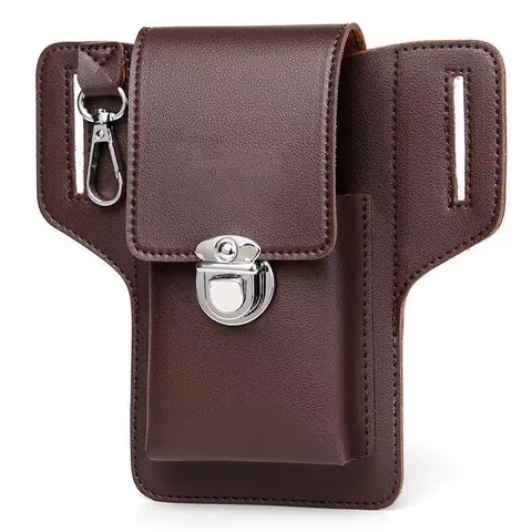 Herren Wasserdichte PU Leder Handy Halfter Gürteltasche Mit Zigarettenetui Halter Schlüsselhaken Vintage Vertikale Tasche