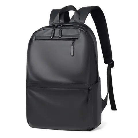 Hombres Mujeres Impermeable Business Casual Mochila Minimalista Viaje Portátil Escuela Mochila Gran Capacidad Color Sólido Película PU
