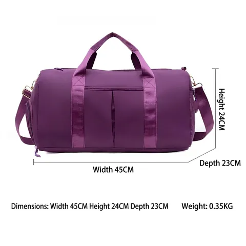 Large Capacity Oxford Fabric Travel Bag Dry Wet Separation Gym Fitness Bag With Independent Shoe Compartment Duffle Bag
