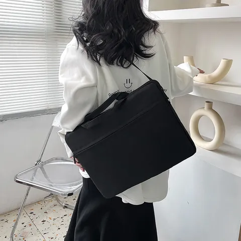 Oxford Cloth Laptop Bag For 13 To 17 Laptops Minimalist Business Briefcase With Shoulder Strap Durable Multi Pocket Portable