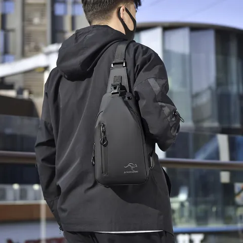 Herren Wasserdicht Umhängetasche Mit USB-Ladeanschluss Mehrlagig Brusttasche Kratzfest Business Reise Crossbody Tasche