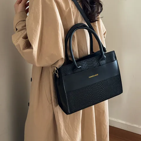 Mode Krokodilmuster PU Leder Tote Bag Für Damen Vielseitige Handtasche Mit Abnehmbarem Schultergurt Street Style Tasche