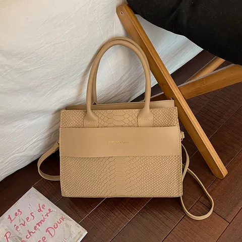 Mode Krokodilmuster PU Leder Tote Bag Für Damen Vielseitige Handtasche Mit Abnehmbarem Schultergurt Street Style Tasche