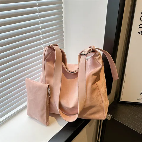 Minimalistische PU-Leder Tote Tasche Große Kapazität Mit Kleiner Tasche Für Damen Mode Koreanischer Stil Schulter Commuter Tasche
