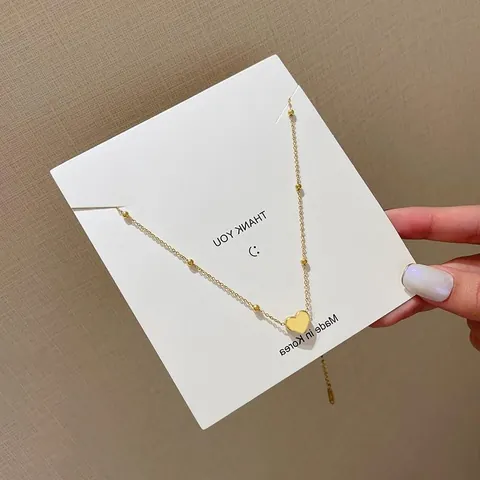 Light Luxury Titanium Steel Heart Pendant Necklace For Women 925 Sterling Silver Bead Chain Gold Rose Gold Minimalist Jewelry