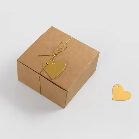 Etichette Regalo a Forma di Cuore Oro Con Foro Mini Etichette di Carta Per Matrimonio Compleanno Festival Decorazione Imballaggio Fai Da Te