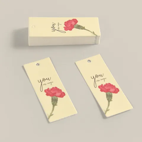 Etiquetas de Regalo de Clavel Dibujadas a Mano Tarjetas de Papel Para Decoración de Paquetes de Regalo Con Cita You Are Magic