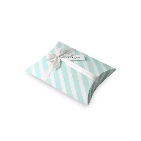 Scatola Regalo a Cuscino a Righe Scatola di Carta Pieghevole per Caramelle per Matrimonio Compleanno Festa Bomboniera Contenitore per Confezioni