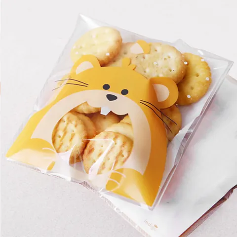 Bolsas De Plástico Para Empaque De Alimentos Con Animales De Dibujos Animados Autocierre Para Galletas Dulces Regalo Fiesta