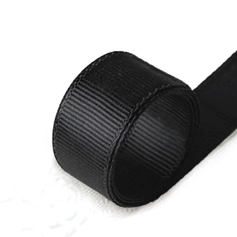 Black Grosgrain Ribbon Polyester Ribbed Tape For Gift Wrapping DIY Craft Baking Decoration Accessory Wedding Party