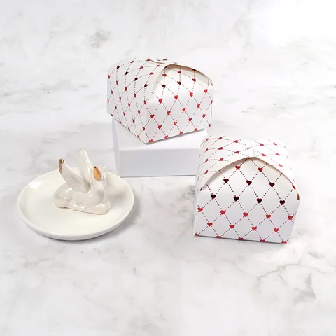 Square Bronzing Paper Gift Boxes Gold Polka Dot Wedding Candy Box High End Souvenir Packaging Box For Party Favor Birthday