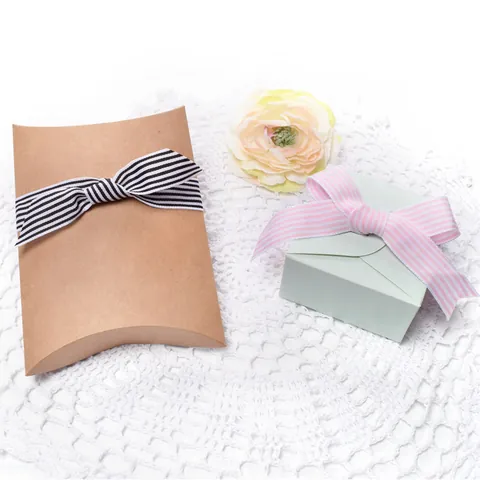 Ruban Rayé Double Face en Polyester Tissé Pour Emballage Cadeau Bouquet Bricolage DIY Décoration de Fête de Mariage