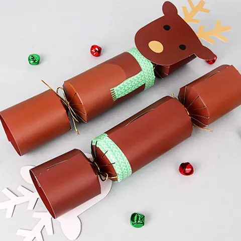 Scatole Regalo per Caramelle Natalizie DIY a Forma di Babbo Natale e Renna Confezione per Bomboniere Festiva in Cartone per Decorazioni Natalizie