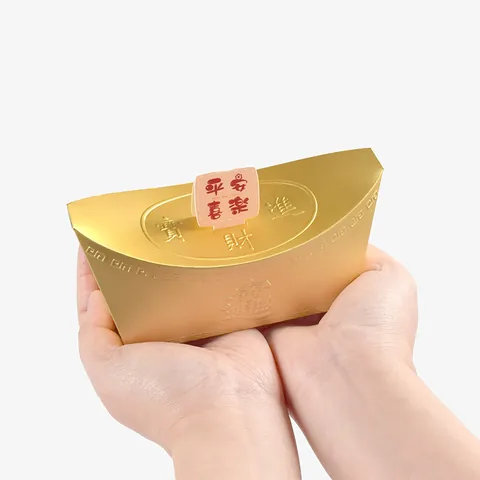 Chinesisches Neujahr Goldbarren Form Süßigkeiten Geschenkbox Kreative Faltbare Karton Verpackung Für Festival Party